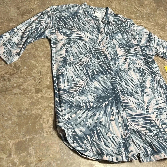 Tunic,beach cover,Jungle palm print ,oversized ,PTP 21”,resort wear, NWT Lole - Picture 3 of 12